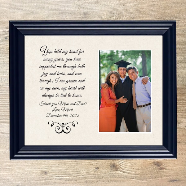 Graduation Graduate Custom Picture Frame for Parents  Graduation Thank You parents Thank you gift  Frame