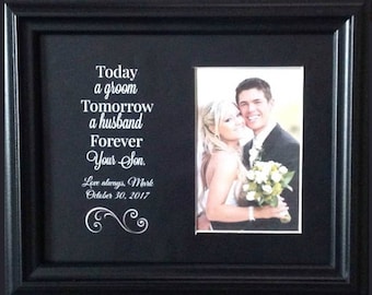 Mother Father of the Groom Wedding  Personalized frame Gift from son