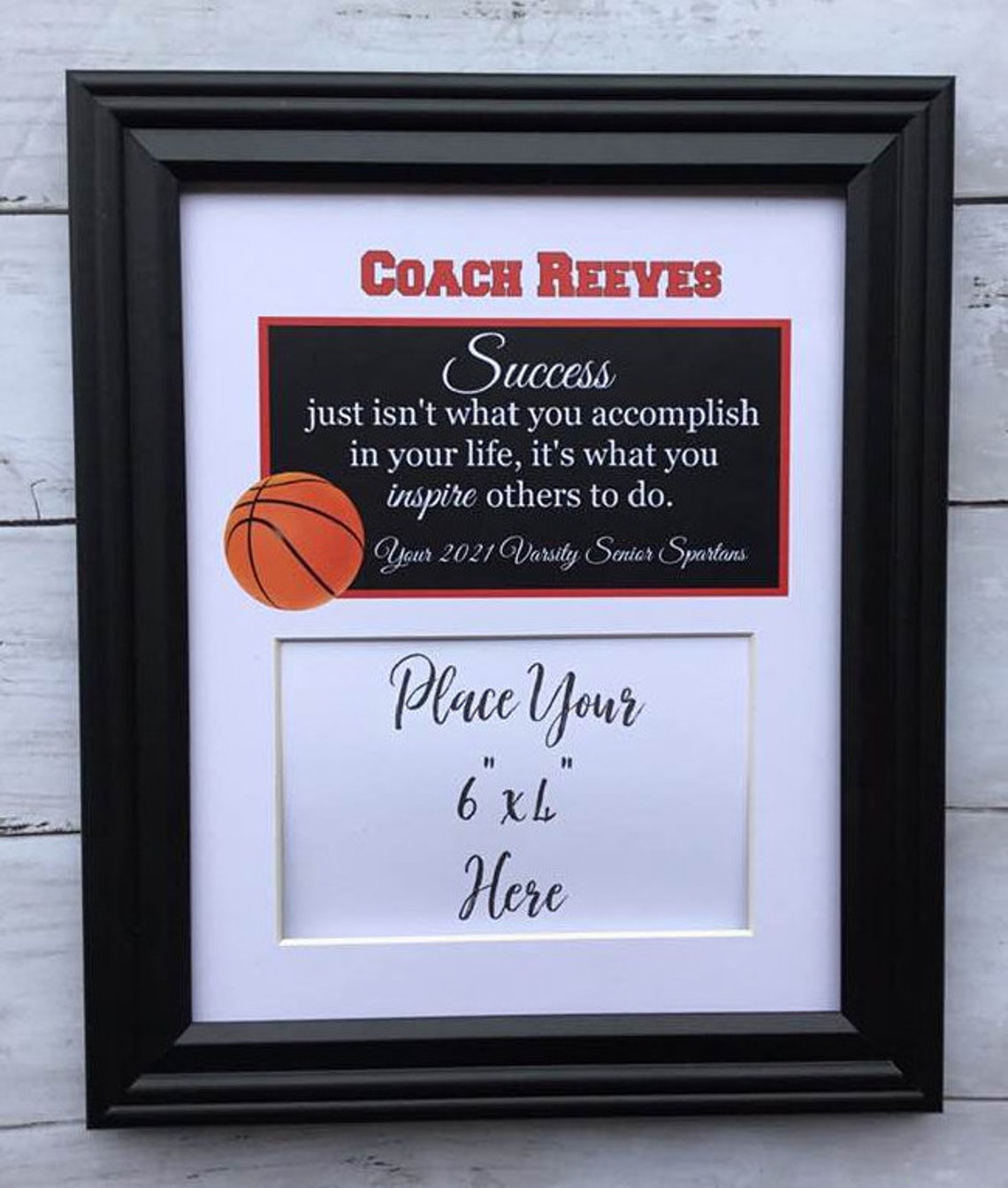 Basketball Coach Thank You Gift Personalized Picture Frame With Team ...