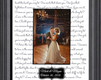 Anniversary gift for husband, first dance wedding song lyrics, personalized gift, wife husband,  love quotes, valentines day Christmas
