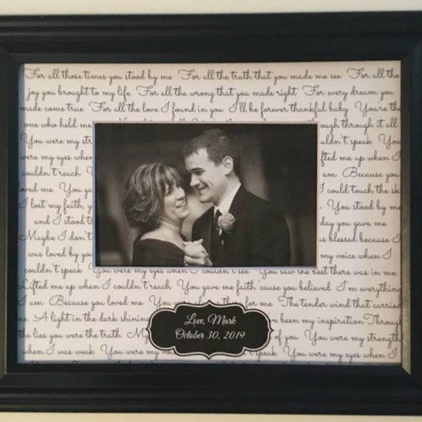 First Dance Lyrics Frame Mother Son Dance Lyric  Picture Frame Mothers Day Gift Idea