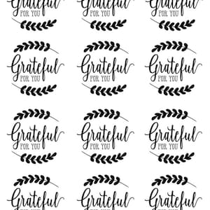 Grateful for You Printable Tags