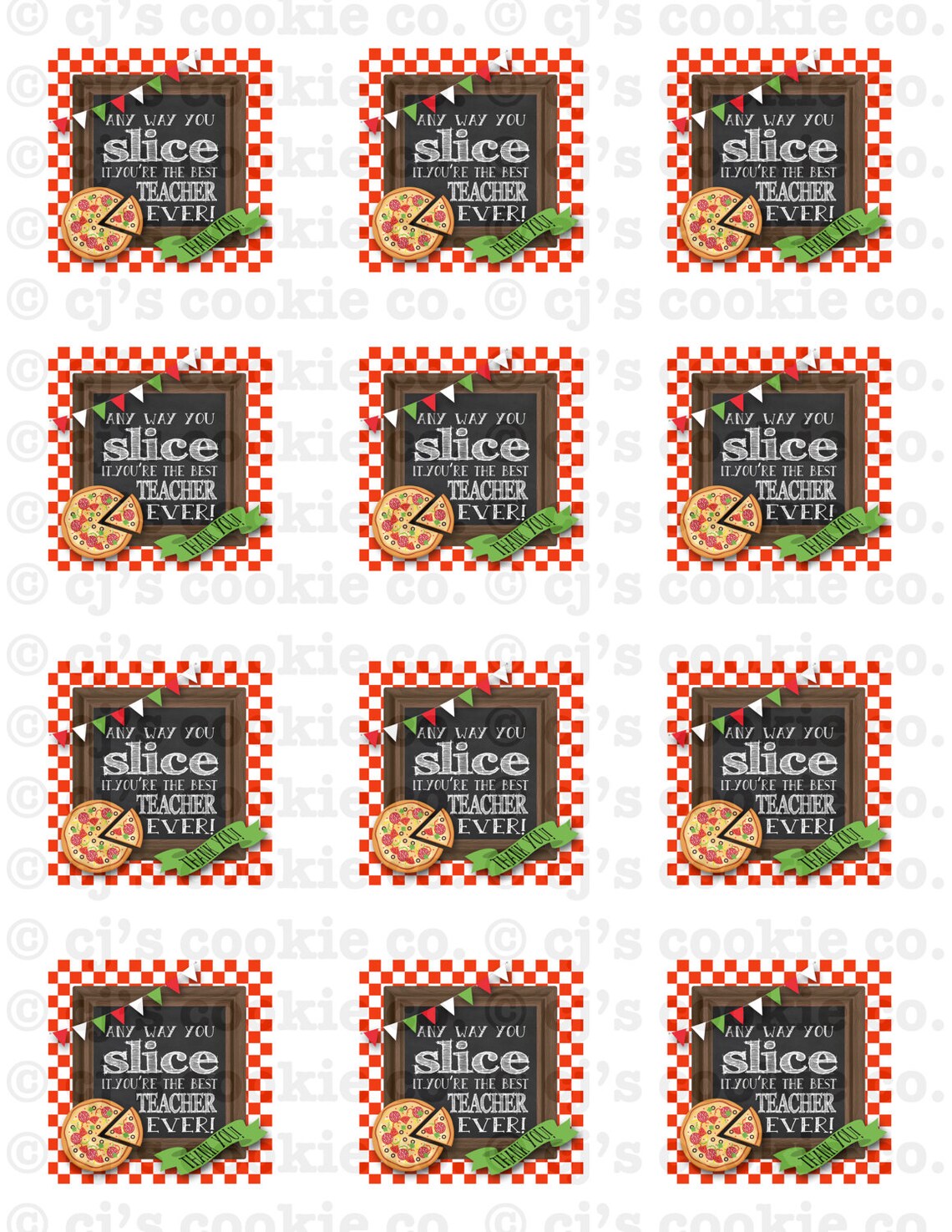 Teacher Appreciation Pizza Printable Tags Any Way You Slice Etsy