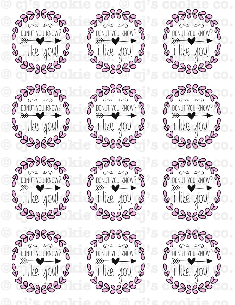 Donut You Know I Love or Like You Printable Tags - Etsy