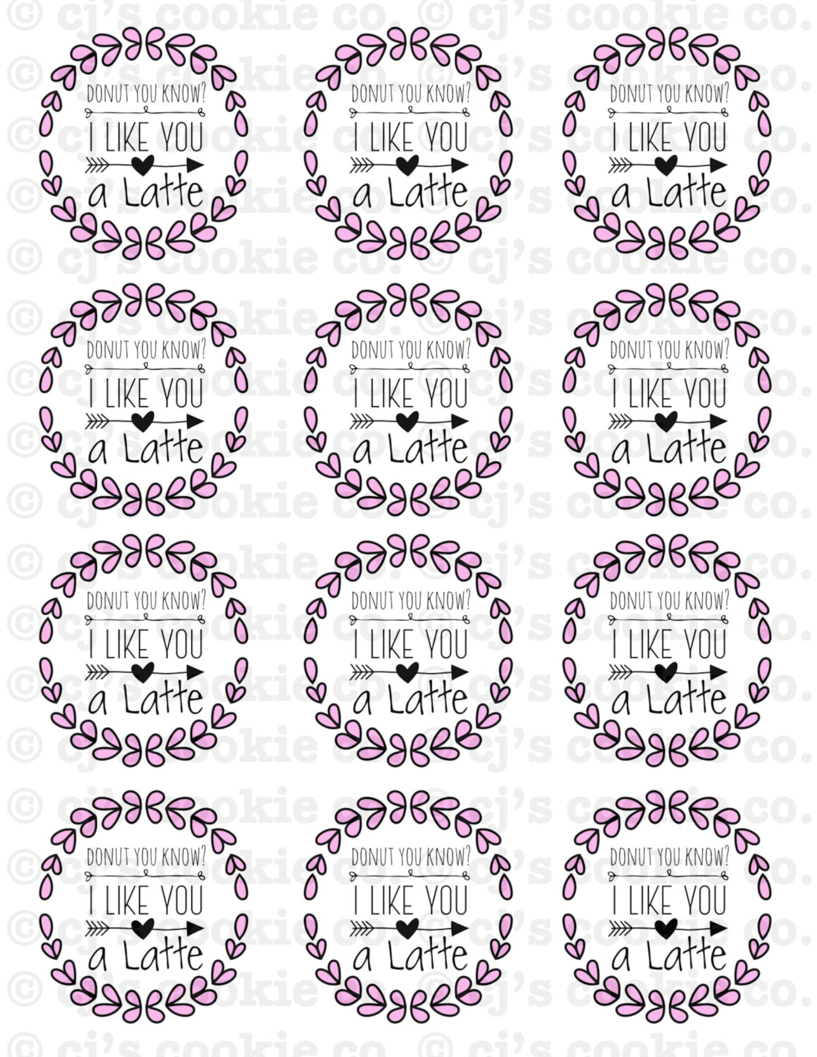 Donut You Know I Love or Like You A Latte Printable Tags - Etsy