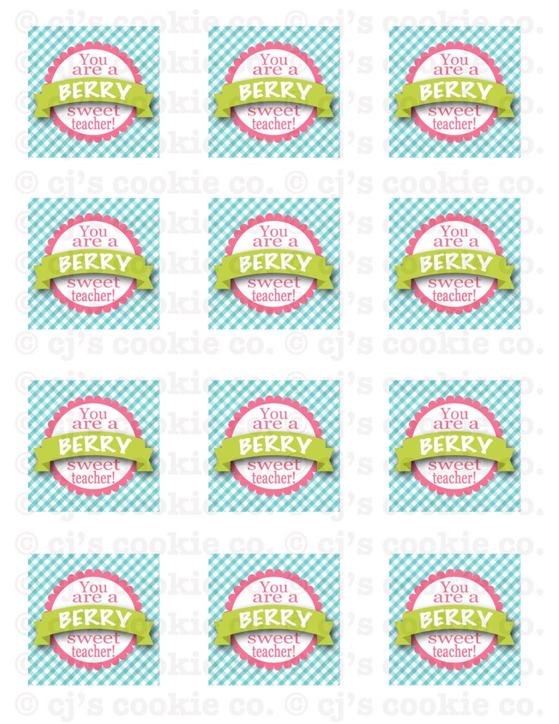 Berry Sweet Teacher Tags - Etsy