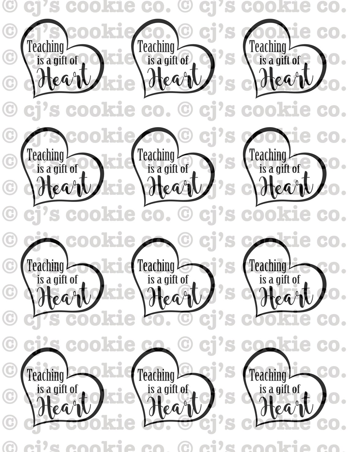 Teaching is a Gift of Heart Printable Tags | Etsy