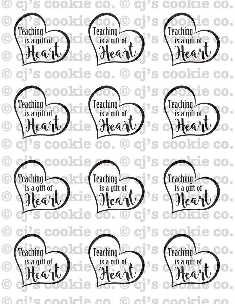 Teaching is a Gift of Heart Printable Tags - Etsy
