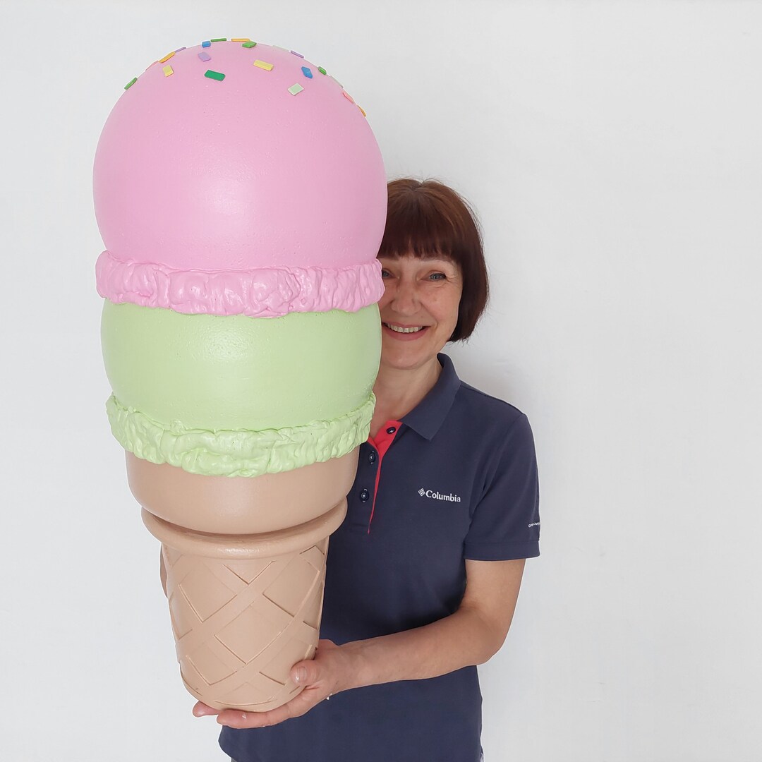 Giant Fake Ice Cream Cone Prop Faux Sweets Decor Candy Land Etsy