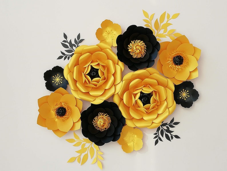 Paper Flower Set Bridal Shower Baby Graduation Wall Decor Party