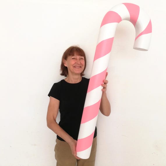 Casa Padrino bastoncino di zucchero decorativo XXL bianco / rosso A