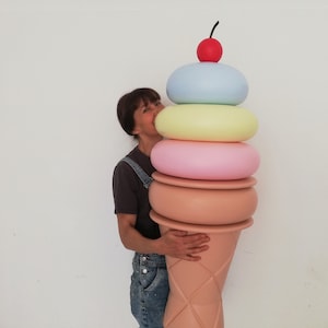 Big ice cream cone Fake sweets party decor shop