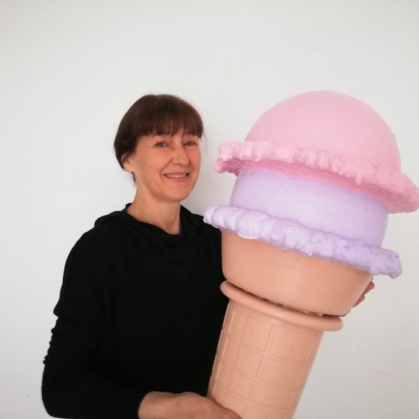 22" Giant Ice Cream Cone Prop Fake faux sweets Ice cream statue Storefront Decor