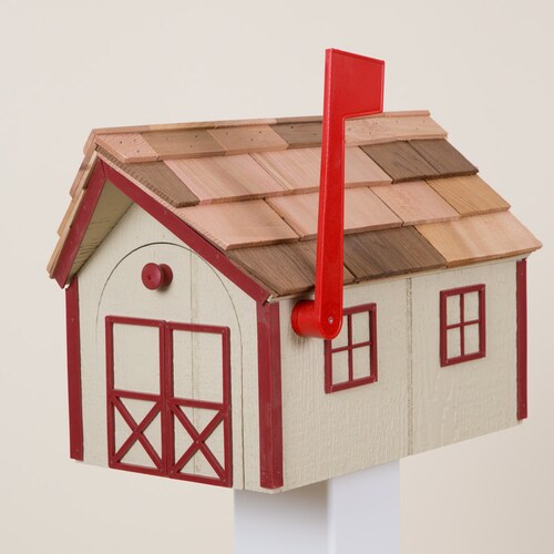 Amish Barns  Style Mailbox (Red Trim Series)