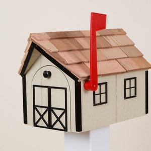 Amish Barn Style Mailbox (Black or Gray Trim Series)
