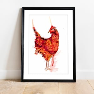 Red Cockerel in Ink