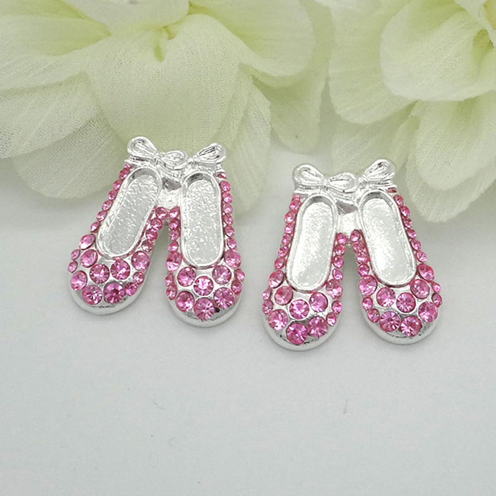 pink ballet slipper buttons rhinestone buttons pink ballerina shoe buttons rhinestone buttons coat buttons fashion buttons 21mm