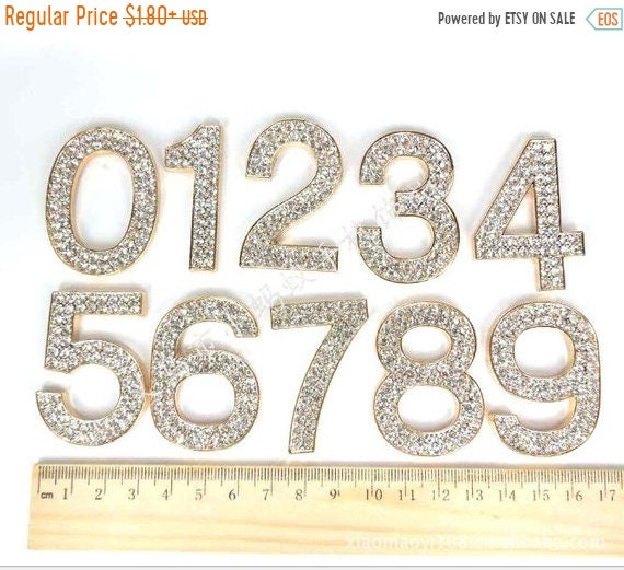 20 OFF Rhinestone Numbers In Gold Tone Metal High Quality Etsy