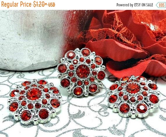 Wedding hair clip Party Large Red rose Handmade Acrylic Resin buttons size 33mm