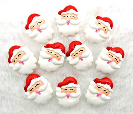 10pcs Pink Nose Santa Claus Face X'mas Christmas Resin | Etsy
