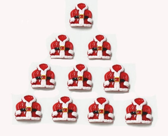 10pcs Christmas Embellishments Flatback For Card Making Scrapbook Supplies