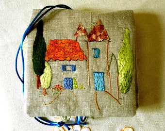 Hand embroidered textile Jewelry Kit