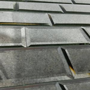 Reflections Antique Silver 3 x 6 Beveled Glass Mirror Subway Decor Tile - Home Design 14 square feet per box