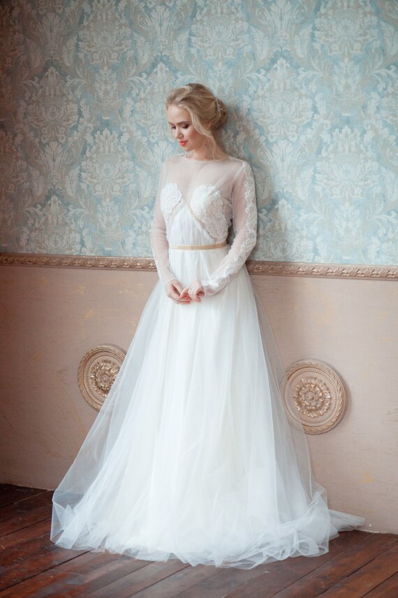 Asti Creative Wedding Dress Boned With Sleeves Etsy