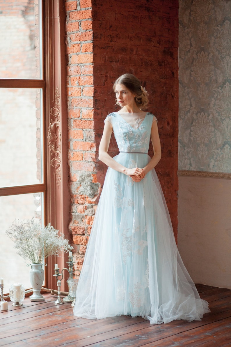 Light Turquoise Wedding Dress
