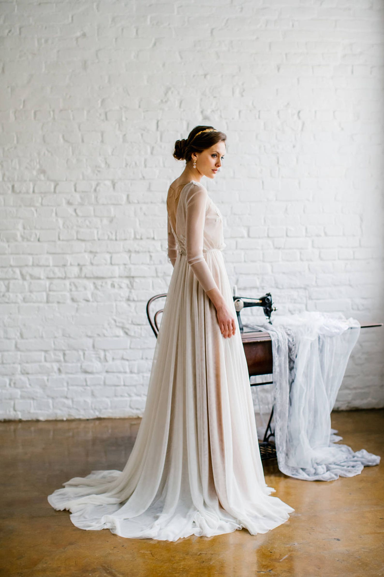 etsy modest wedding dress