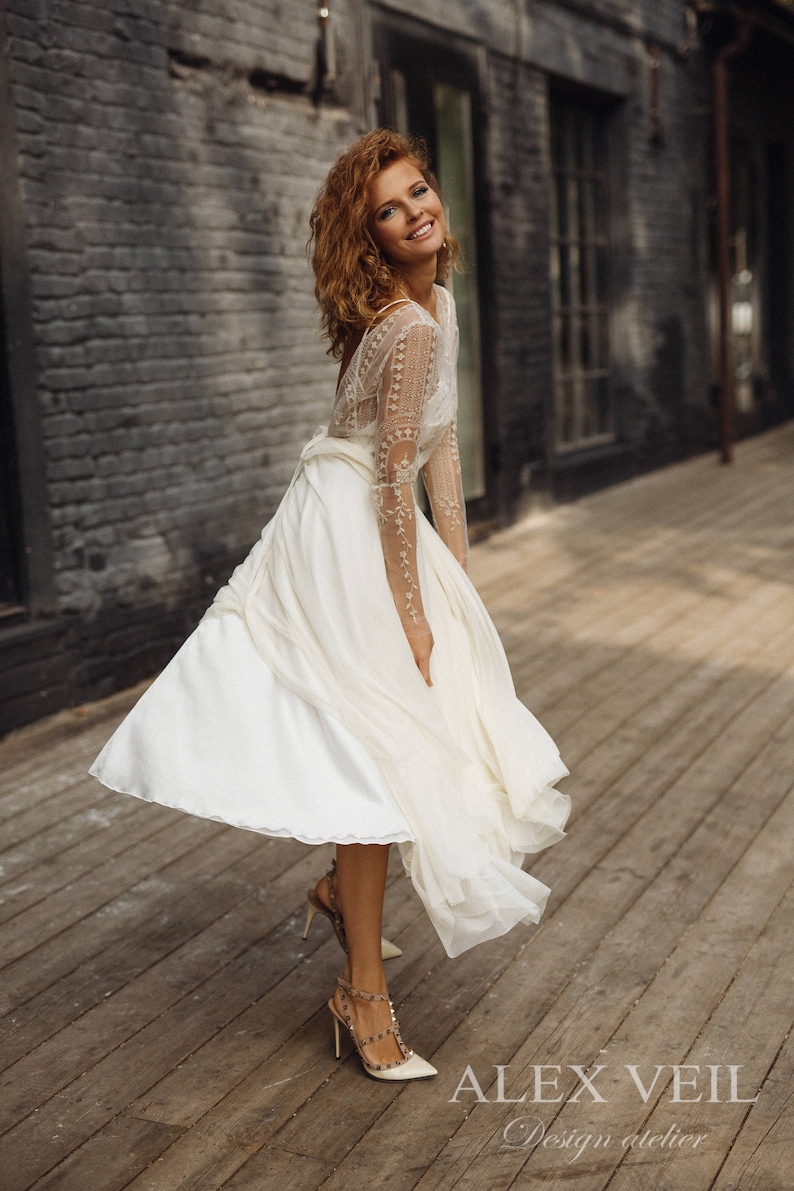 Wedding dress 'ELISE' // short wedding dress Etsy