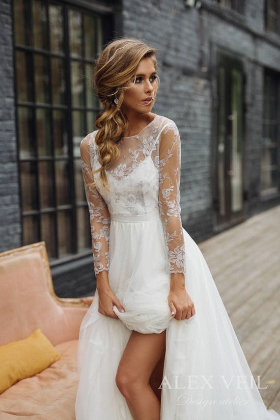 Wedding dress 'JACKLINE' // Amazing boho wedding dress | Etsy