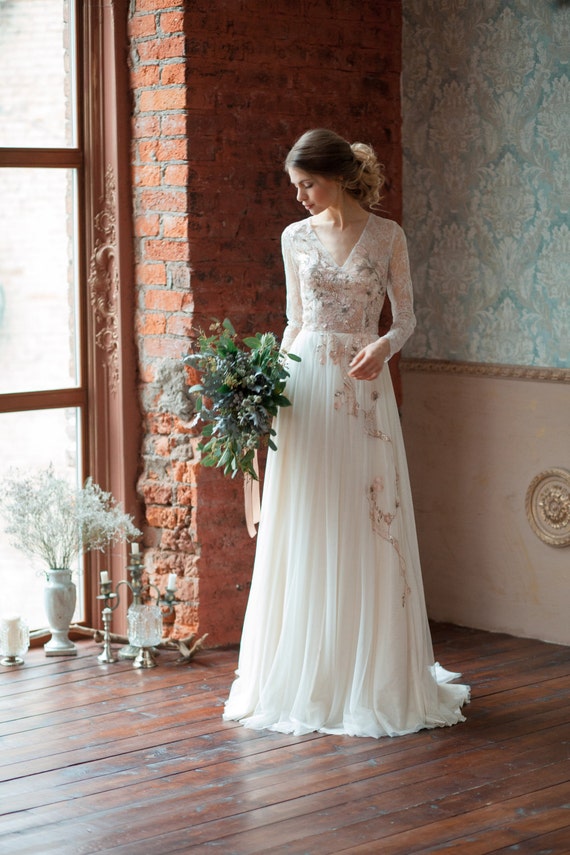 etsy lace wedding dress