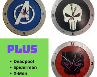 Comic Book 1 Superheroes Clock | 14" Diameter | Build-A-Clock Collection