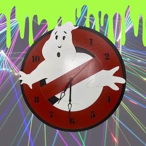Ghostbusters Wall Clock | 14&quot; diameter | Perfect gift for Nostalgic 80s Sci-Fi Fan | Gift for Ghostheads or Ghostbuster Fans