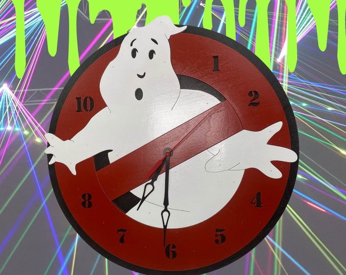 Ghostbusters Wall Clock | 14" diameter | Perfect gift for Nostalgic 80s Sci-Fi Fan | Gift for Ghostheads or Ghostbuster Fans