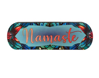 Namaste bord: handgemaakt houten mandaladecor