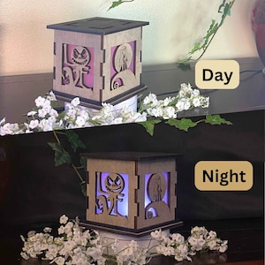 Nightmare Before Christmas Light Up Box | 5-calowa półka w kształcie sześcianu, dekoracja domu | Lampka nocna Jack and Sally