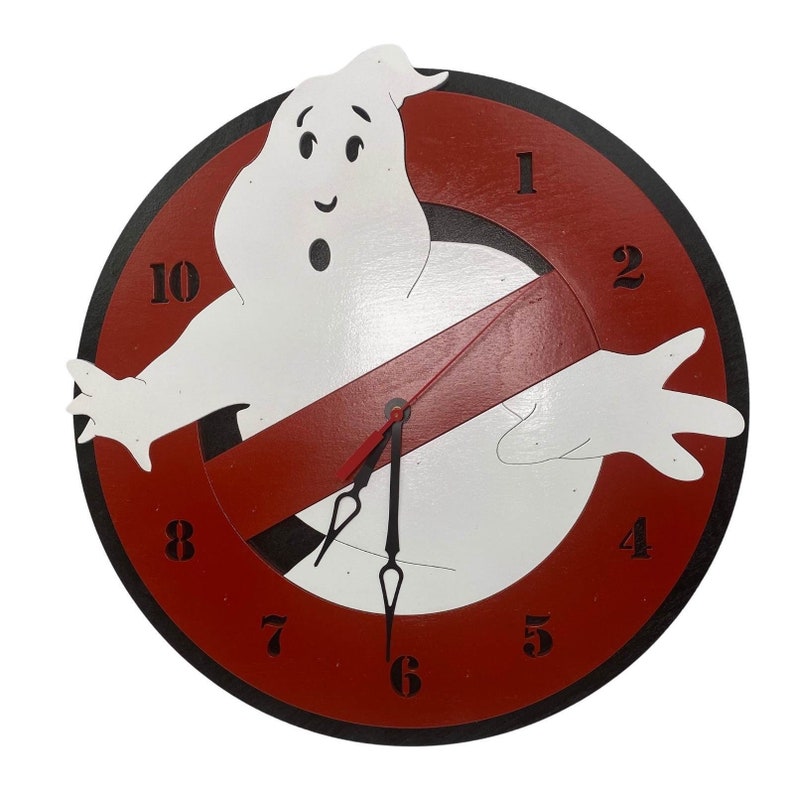 Retro Ghost Hunter Wall Clock | 14 Inch Wooden 80s Inspired Decor ...