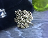 Vintage Gold Leaf Brooch, 1950 39 s Brooch, Gold Pin, Gift for Her, Classic Beautiful Jewelry, Scarf Pin, Jacket coat pin, hat pin