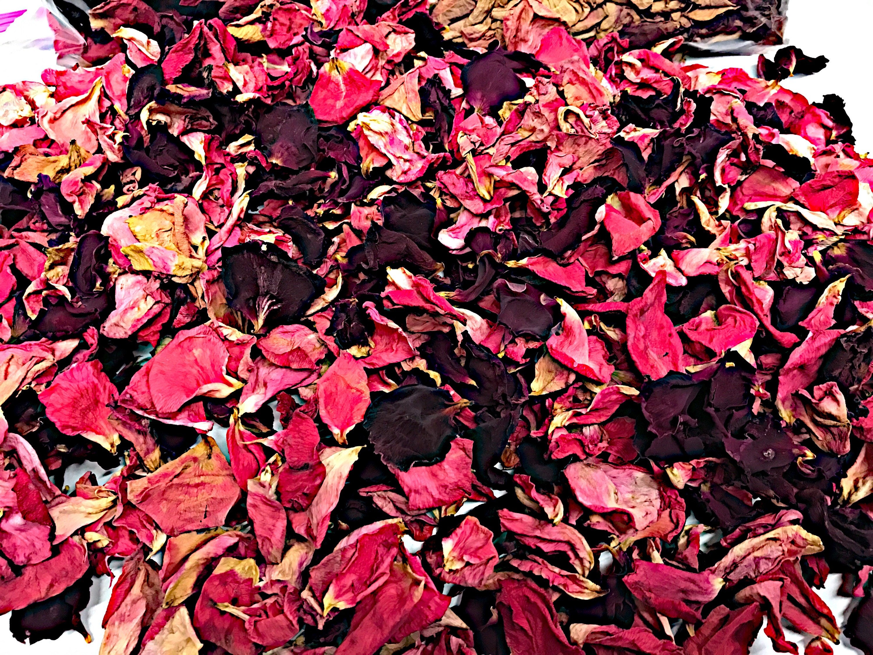 Organic Dried Rose Petals Air dried rose petals Pink Red Etsy