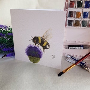Hummel Karte kann für jeden Anlass personalisiert sein oder dankeschön von einem Aquarellrohling innen gedruckt