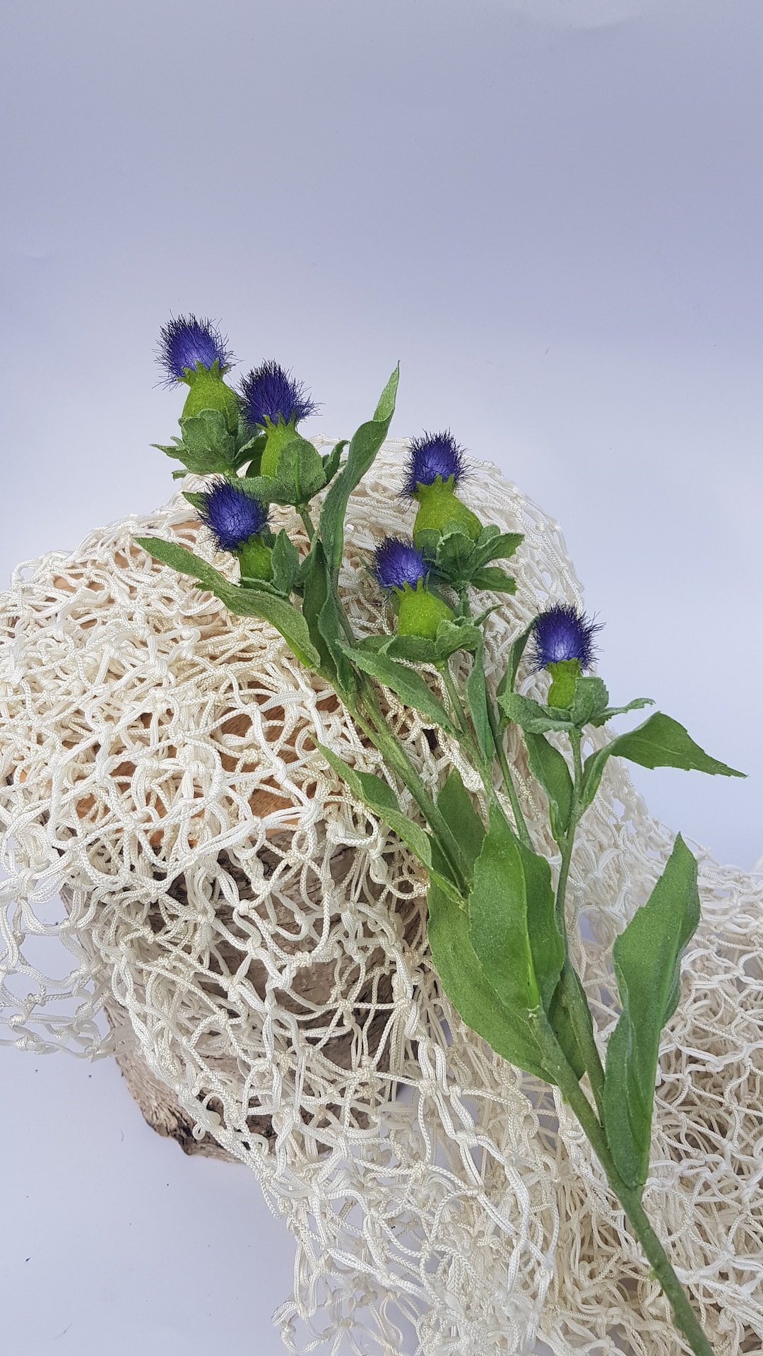 Thistle Flower Wild Blue Scottish Artificial Faux Silk for Bouquets