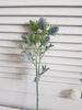 Artificial thistle bud blue flower stem spray with 6 heads, ideal for buttonholes, corsages, cake decorating birthday gift bouquets or vase 