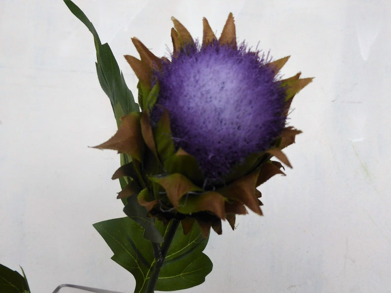 Scottish thistle purple artificial faux silk flower with 2 Etsy