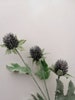 Thistle bud artificial faux silk flower purple grey spray with 3 heads for buttonholes corsages cake decorating topper birthday gift or vase 