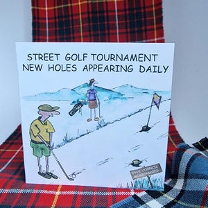 Carte de golf pour toutes les occasions La carte de golf amusante pour les amateurs de nids-de-poule ou les amateurs de voitures peut être personnalisée à l'intérieur de la carte de test de conduite