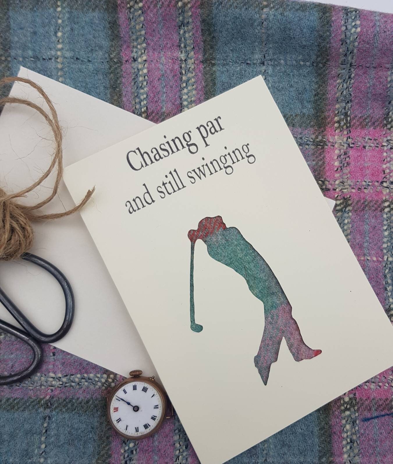 Hilarious golf gift card hand made with a quality tartan Etsy