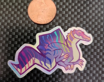 Holographic Rainbow Dinosaur Stickers