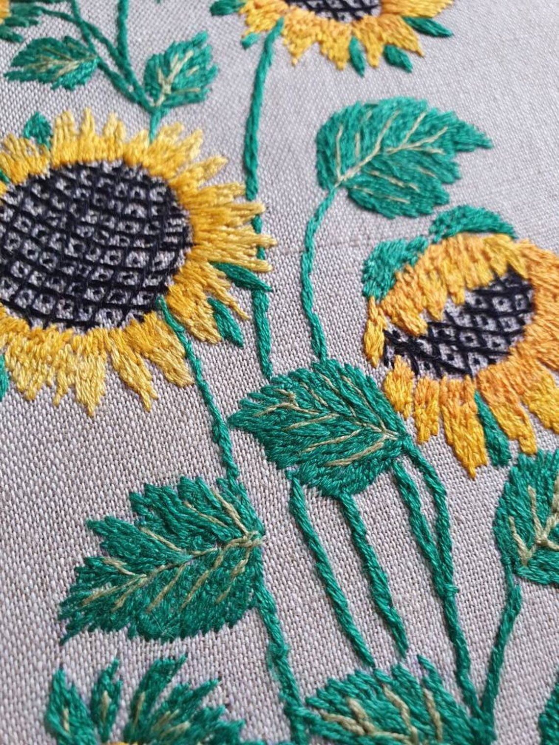 Sunflowers Embroidery Hoop Hand Embroidered Hoop Botanical Etsy